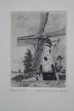 Maarten Langbroek - ets Beltmolen - gesigneerd kopen? Bied vanaf 1!