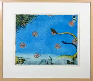 Rolf Weijburg - Kleurenets, Zonder titel - Ingelijst vendu pour 110€ !