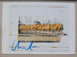 Christo - Project for Central Park NYC " The Gates "- handgesigneerd met waskrijt (zelden) kopen? Bied vanaf 119!