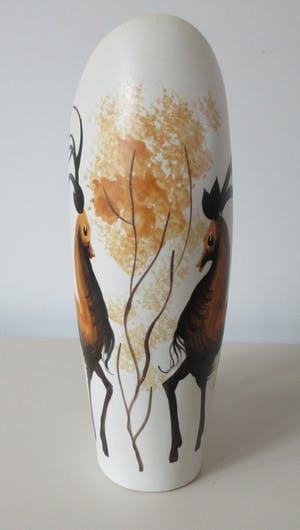 Vallauris Keramiek - Grote amorfe vaas decor herten - Atelier Jacques Fonck kopen? Bied vanaf 42!