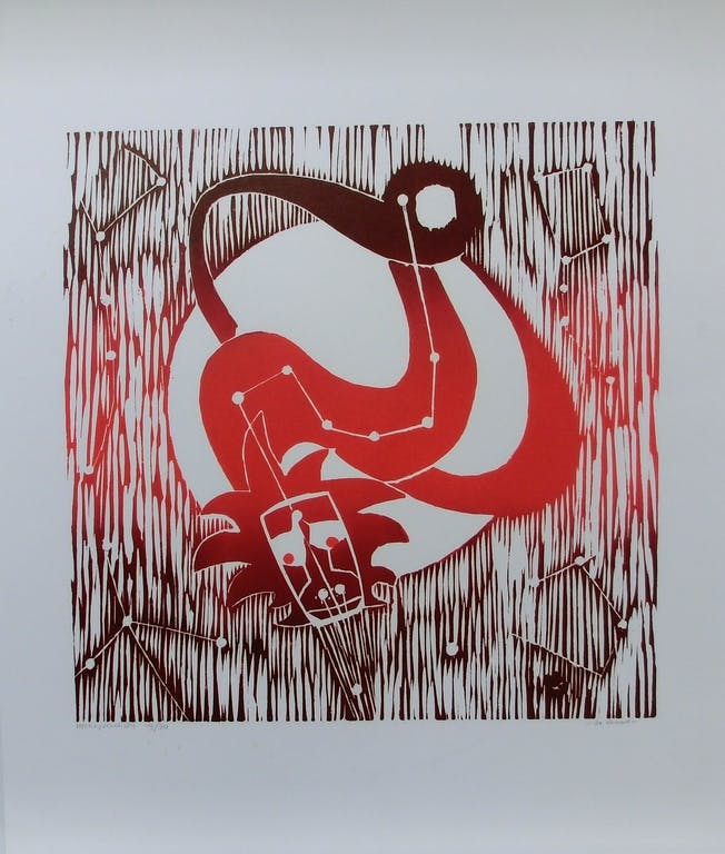 Henk Visch - HENK VISCH, DE DRAAK, HOUTSNEDE, 1984 kopen? Bied vanaf 75!