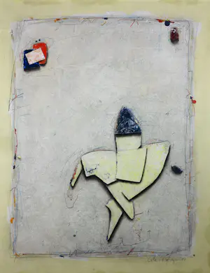 Cole Morgan - Gemengde technieken op board, Zonder titel - Ingelijst kopen? Bied vanaf 1000!