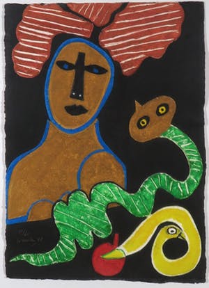 Corneille - Aquagravure, Le serpent et la pomme - Ingelijst (Groot) kopen? Bied vanaf 250!