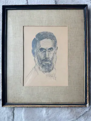 AcheterRené Pauwels - Portret van een bebaarde man – Originele tekening – 1972? Enchérissez de 20!