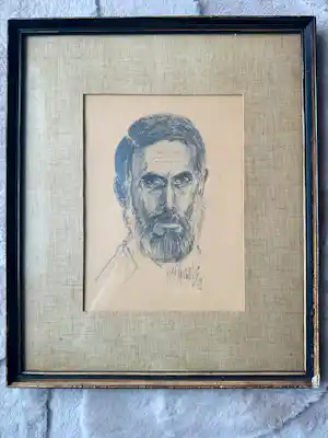 AcheterRené Pauwels - Portret van een bebaarde man – Originele tekening – 1972? Enchérissez de 20!