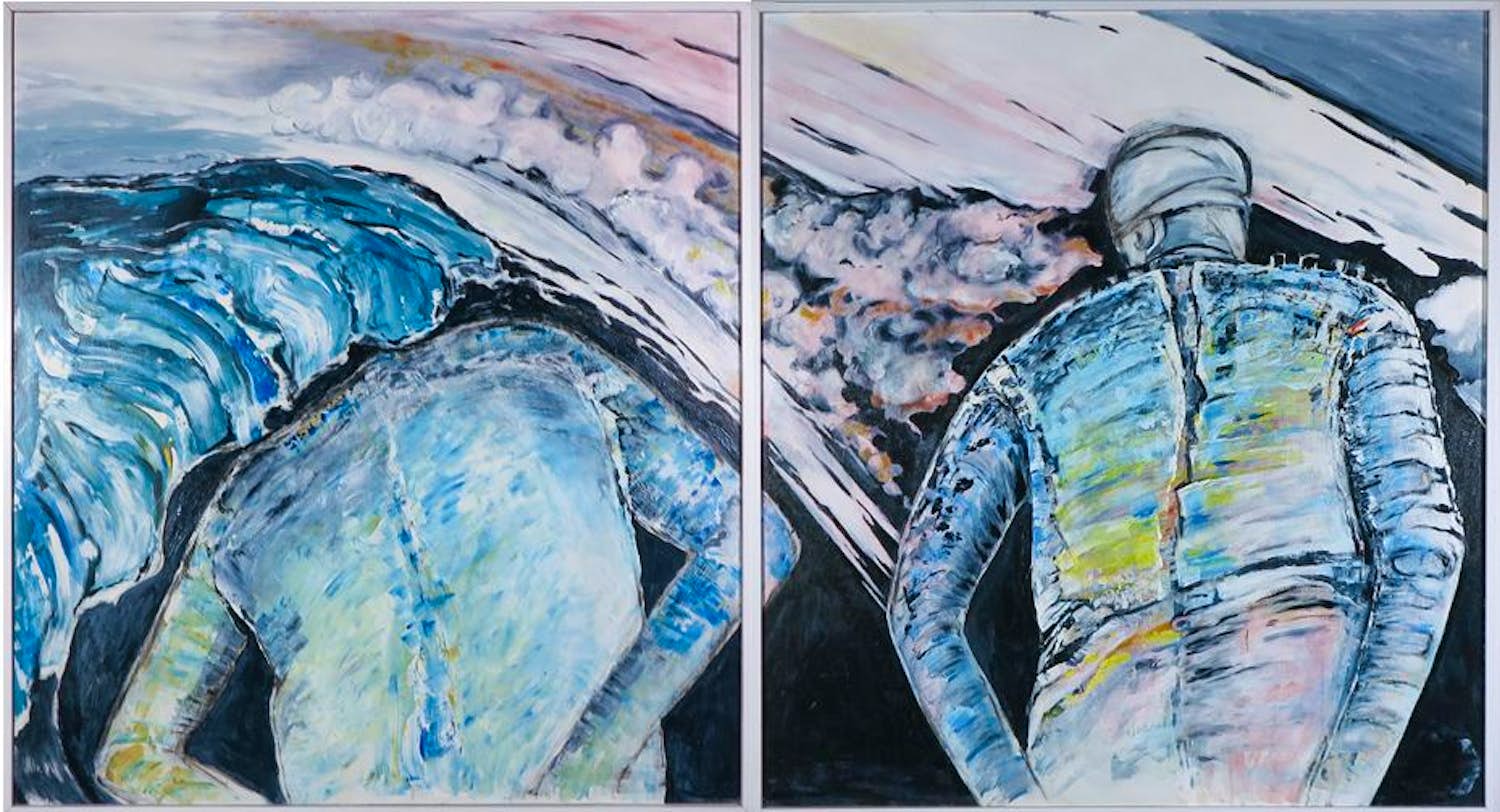 Sophie Mellema - Acryl op paneel, Tweeluik zonder titel- Ingelijst (Groot) kopen? Bied vanaf 150!