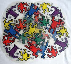 Keith Haring - 4x Placemat – 2002 – doorsnede 33,5 cm verkocht voor € 10!