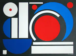 Auguste Herbin - Une - 1954 - Sjabloon in gouachekleuren - Gesigneerd en gedateerd - Atelier Renson kopen? Bied vanaf 400!