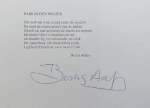 Buy Willem Snitker - met Bertus Aafjes - Park in den winter, tweekleuren kartondruk (1983)? Bid from 45!