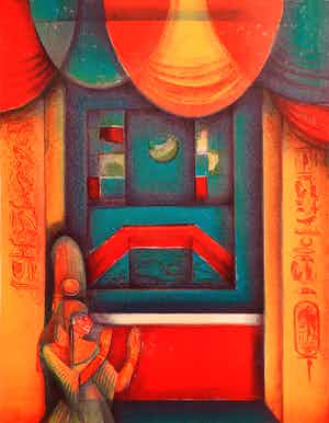 Marianne Aulman - steendruk - Cleopatra 223/300 - ingelijst - 21071 verkocht voor € 35!