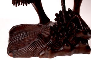 Niet of onleesbaar gesigneerd - Grote tropisch houten sculptuur - Visser met net - Djati hout - Fillipijnen kopen? Bied vanaf 1!