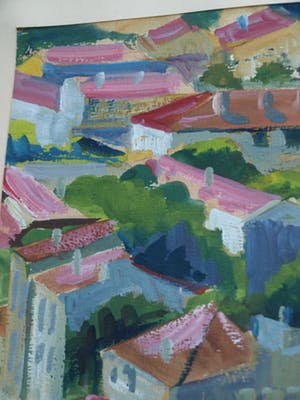 Ton Smit - Gouache , Stadsgezicht – gesigneerd & ingelijst – 1952 kopen? Bied vanaf 40!