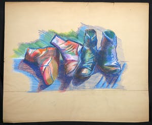 Joe Wols - Krijttekening, Twee paar schoenen kopen? Bied vanaf 1!