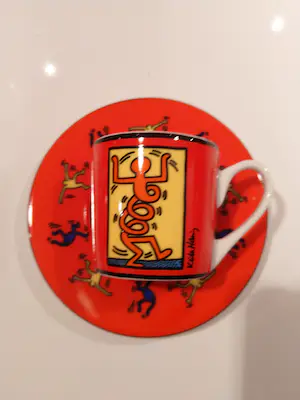 Keith Haring - Complete collectie Könitz espresso kopjes blauw rood (style 1 t/m 6) kopen? Bied vanaf 150!
