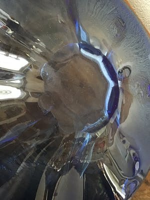 Niet of onleesbaar gesigneerd - Zware blauwe schaal, glas kopen? Bied vanaf 1!