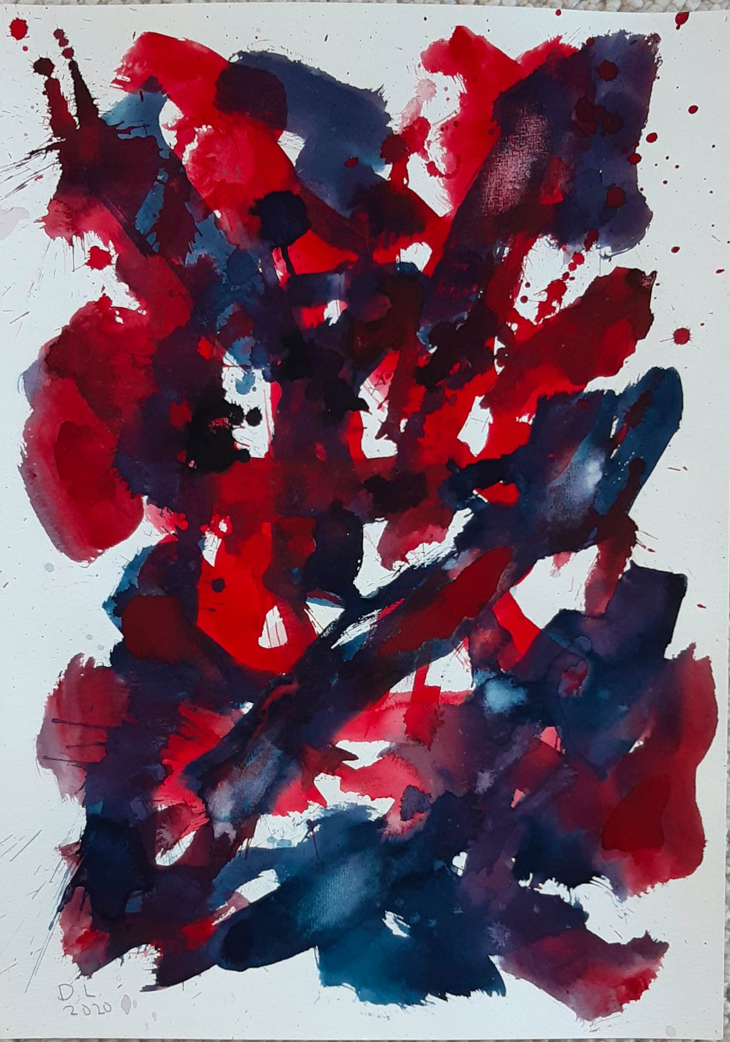 Daan Lemaire - Abstracte gouache uit 2020 - no. 1162 kopen? Bied vanaf 15!