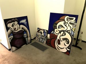 Karen Thomas - 3 Matchende Werken - Acryl op Doek kopen? Bied vanaf 55!