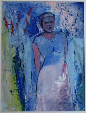 Niet of onleesbaar gesigneerd - Ingelijst, olieverf op papier , Dame - 1997 kopen? Bied vanaf 1!