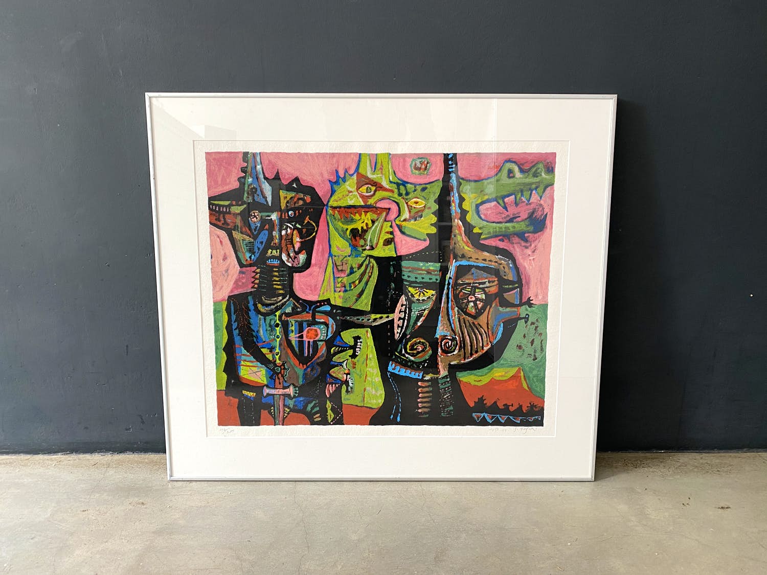 Shinkichi Tajiri - Sint Joris en de draak, zeefdruk (prachtig ingelijst) verkocht voor € 325!