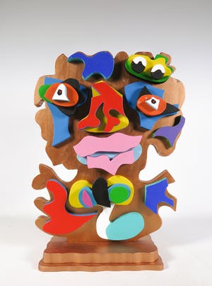 Roja Ting - Tweezijdig beschilderd houten sculptuur kopen? Bied vanaf 350!