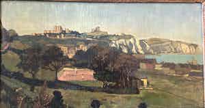 Frans Baljon - Gezicht op Dover met tennisbaan op voorgrond verkocht voor € 1!