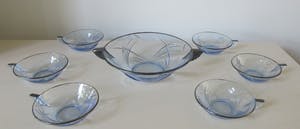 Curiosa - Art Deco 7-delige persglazen fruit set met verzilverde rand kopen? Bied vanaf 1!