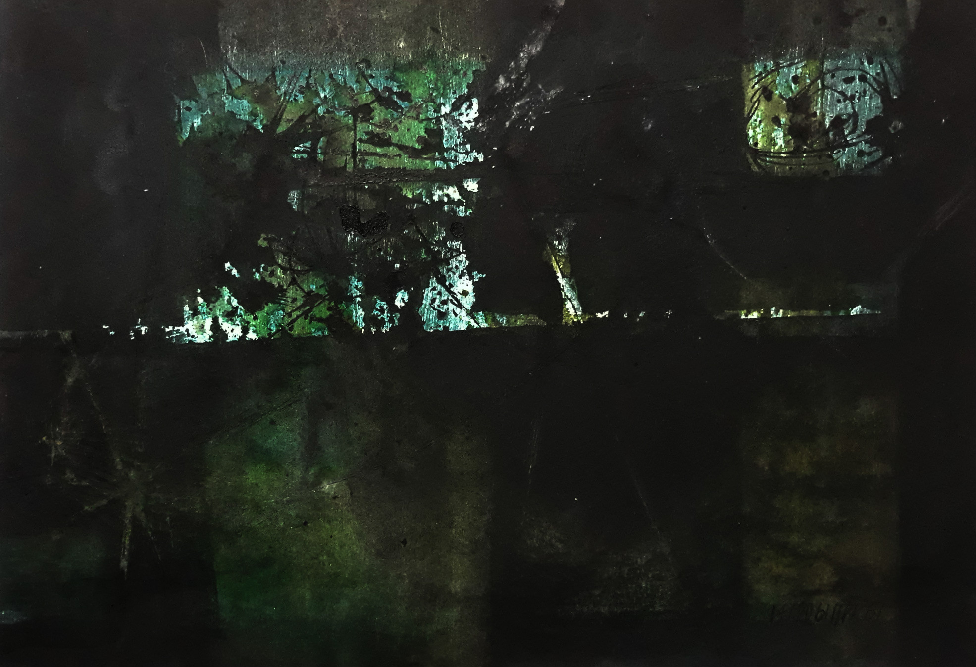 Theo Bitter - Abstract (1961), gemengde techniek op papier (ingelijst) kopen? Bied vanaf 95!