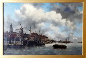 Hermanus Koekkoek (jr.) - Havengezicht in Holland kopen? Bied vanaf 995!