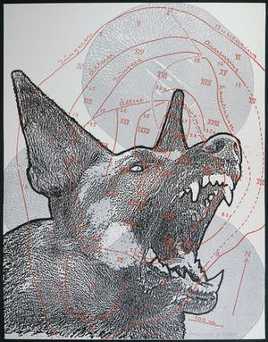 Anne Semler - Zeefdruk, Blaffende hond kopen? Bied vanaf 1!