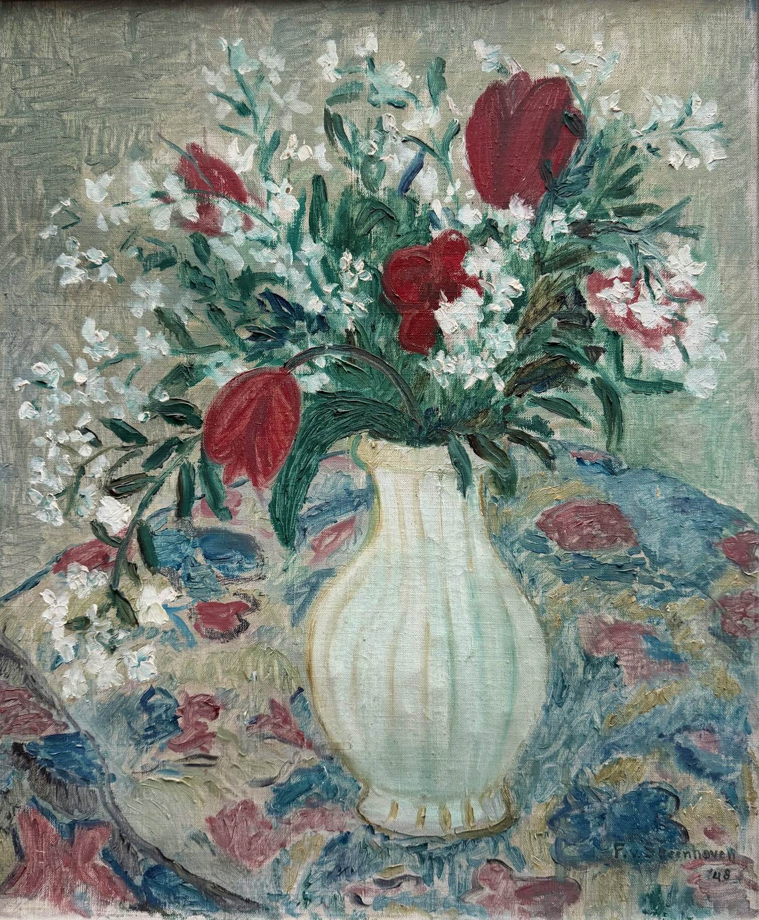 Frans van Steenhoven - 1914-2005 Bloemstilleven Bergense school kopen? Bied vanaf 150!