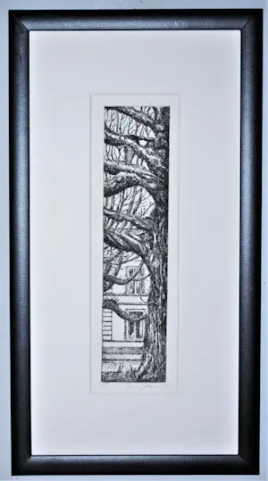 Henry Jelsma - Eik voor een huis - A.P. ets - met opdracht kopen? Bied vanaf 30!