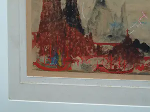 Rene De Coninck - Gemengde techniek op karton , Ingelijst , ‘Stadsgezicht’ - 1956 kopen? Bied vanaf 1!