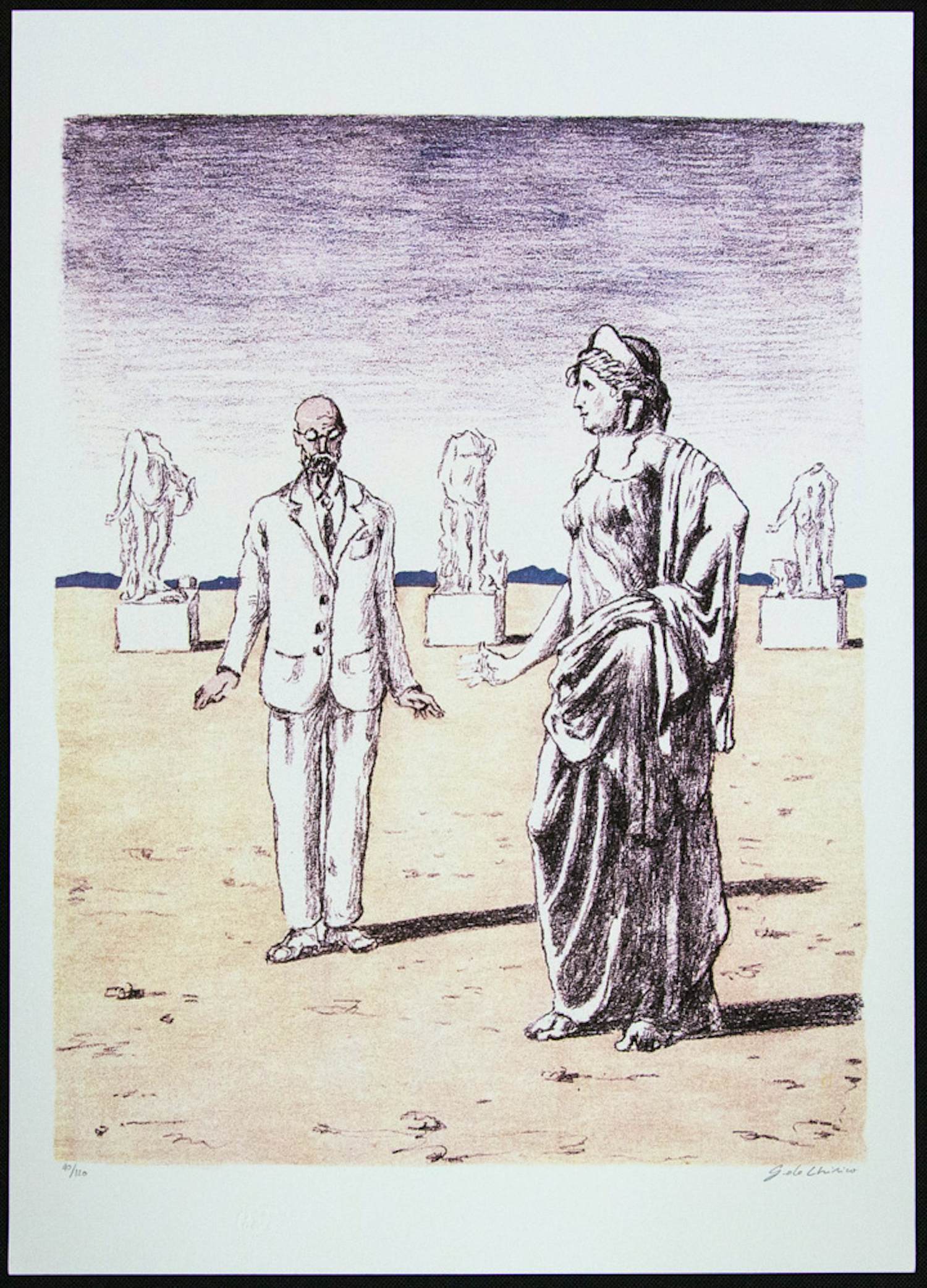 Giorgio DeChirico - Giorgio De Chirico "Diana en de professor" kopen? Bied vanaf 95!