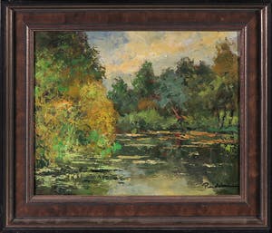 Roelof Wildeboer - Olieverf op paneel, Herfst op de Zuwe - Ingelijst kopen? Bied vanaf 60!