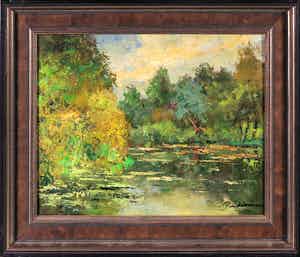 Roelof Wildeboer - Olieverf op paneel, Herfst op de Zuwe - Ingelijst verkocht voor € 60!