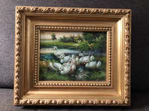 Niet of onleesbaar gesigneerd - Eendjes aan de waterkant verkocht voor € 10!