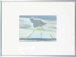 Paul Overhaus - Gouache op papier, Zeegezicht - Ingelijst verkocht voor € 35!