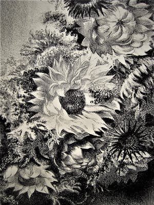 Aart van Dobbenburgh - Zeer bep. Oplage ! mooie 1952 Litho "Bloemenkrans" potlood gesigneerd kopen? Bied vanaf 1!