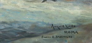 Augustinus van der Linde - Olieverf op doek, Piazza S. Salvatore Roma kopen? Bied vanaf 50!