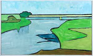 Paul Overhaus - Olieverf op doek, Brug - Ingelijst verkocht voor € 50!