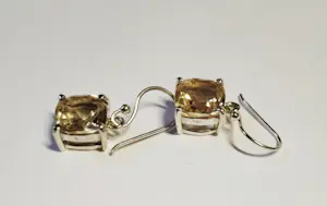 Nieuwe zilveren oorbellen met facetgeslepen Citrien kopen? Bied vanaf 60!