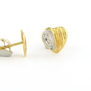 14k bicolour gouden oorknoppen - 6,6 mm x 6,6 mm kopen? Bied vanaf 50!