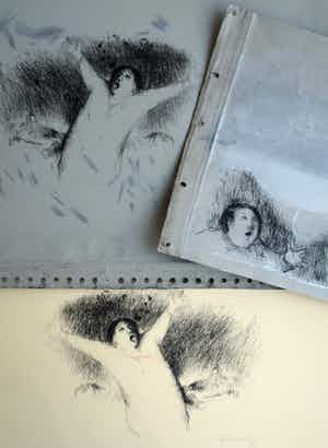 Metten Koornstra - Litho + 2 originele drukplaten – De schreeuw – 1963 verkocht voor € 40!