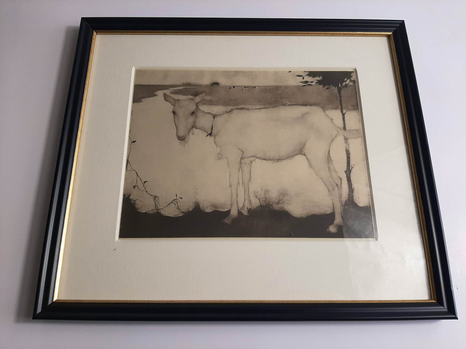 Jan Mankes - Originele Heliogravure Geit bij het Meer 1923 verkocht voor € 120!