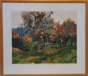 AcheterVincent van Ojen - Houtsnede, Herfstlandschap - Ingelijst (Groot)? Enchérissez de 100!