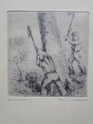 Romain Malfliet - Trio gelimiteerde etsen getiteld "Bomen vellen" - "Rust" en "Begijnhof Brugge" kopen? Bied vanaf 1!