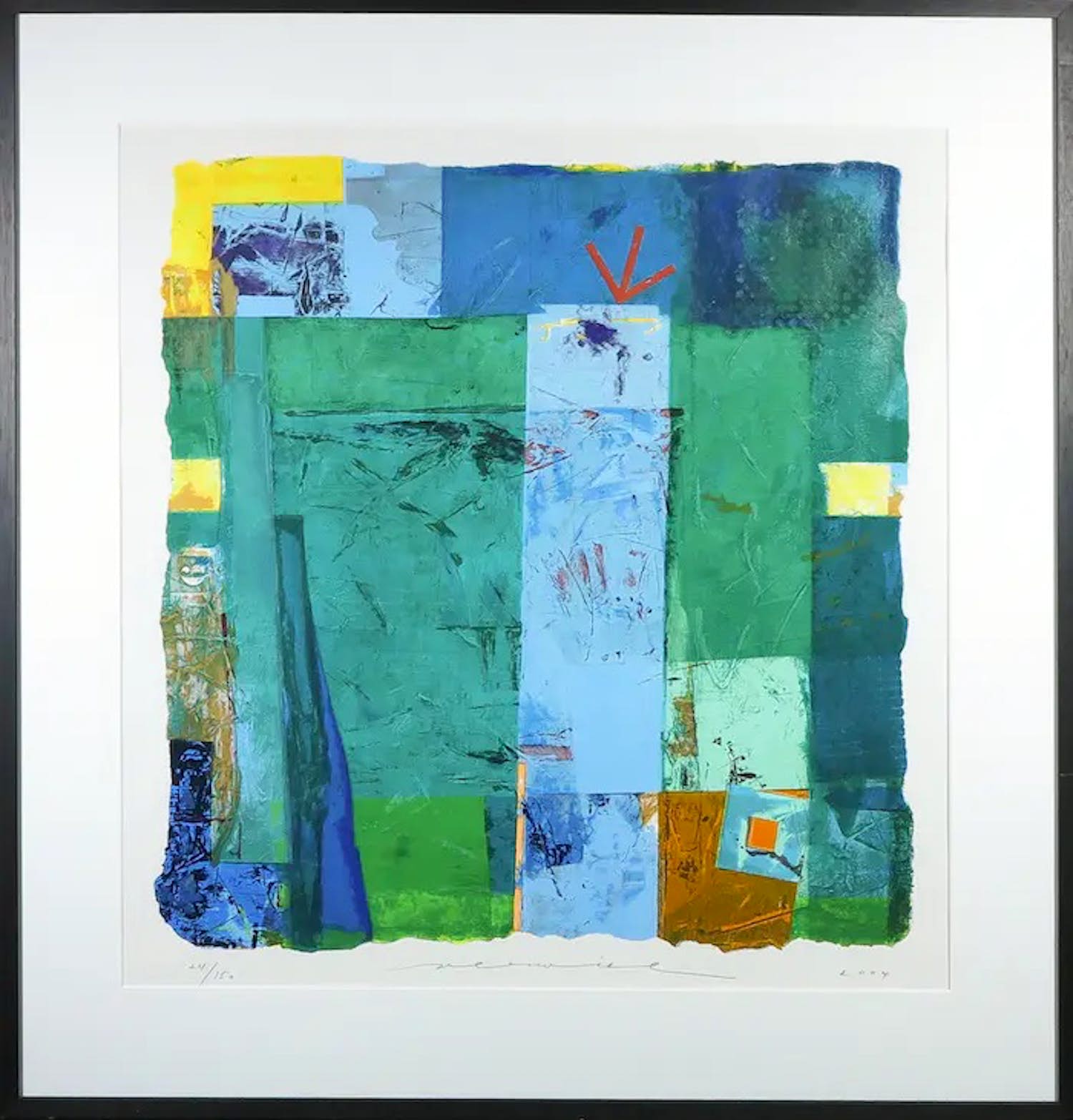 Jos Verwiel - Zeefdruk, Prassino - Ingelijst (Groot) verkocht voor € 50!