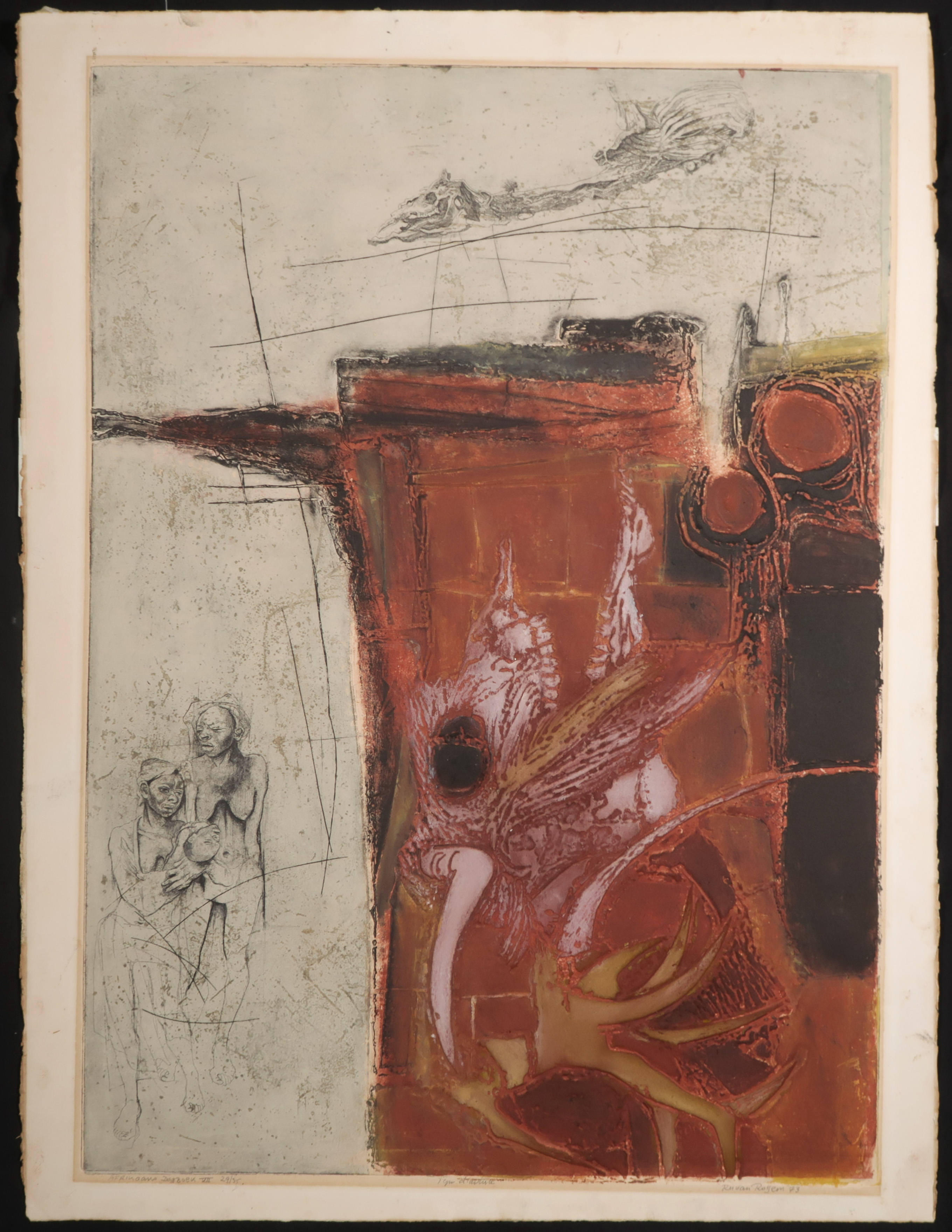 Ru van Rossem - Reliëfets en aquatint, Afrikaans dagboek VII kopen? Bied vanaf 50!