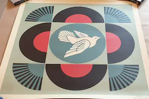 Shepard Fairey - GEOMETRIC DOVE -BLACK- SIGNED OFFSET LITHOGRAPH kopen? Bied vanaf 1!
