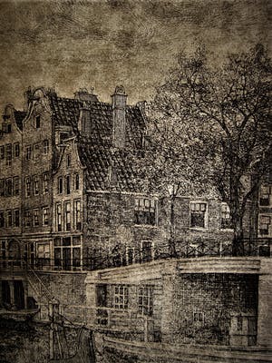 Niet of onleesbaar gesigneerd - Mooie sfeervolle ETS Amsterdam "Montelbaanstoren" ca. 1930 gesigneerd kopen? Bied vanaf 10!